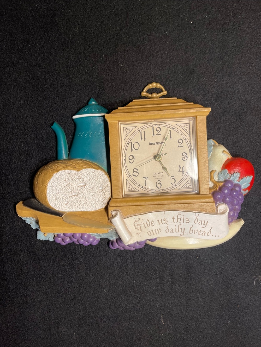 Vtg retro wall clock kitchen clock working